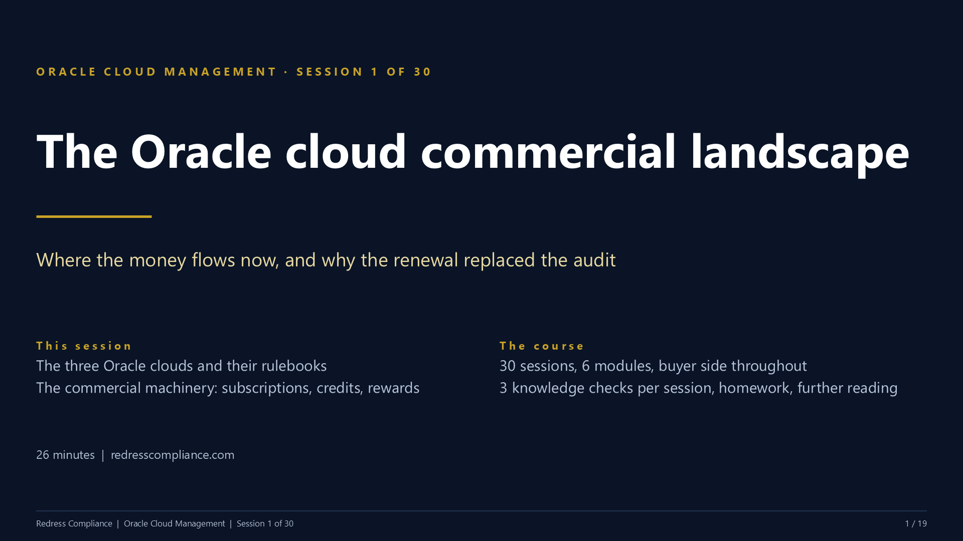 Session 1: The Oracle cloud commercial landscape